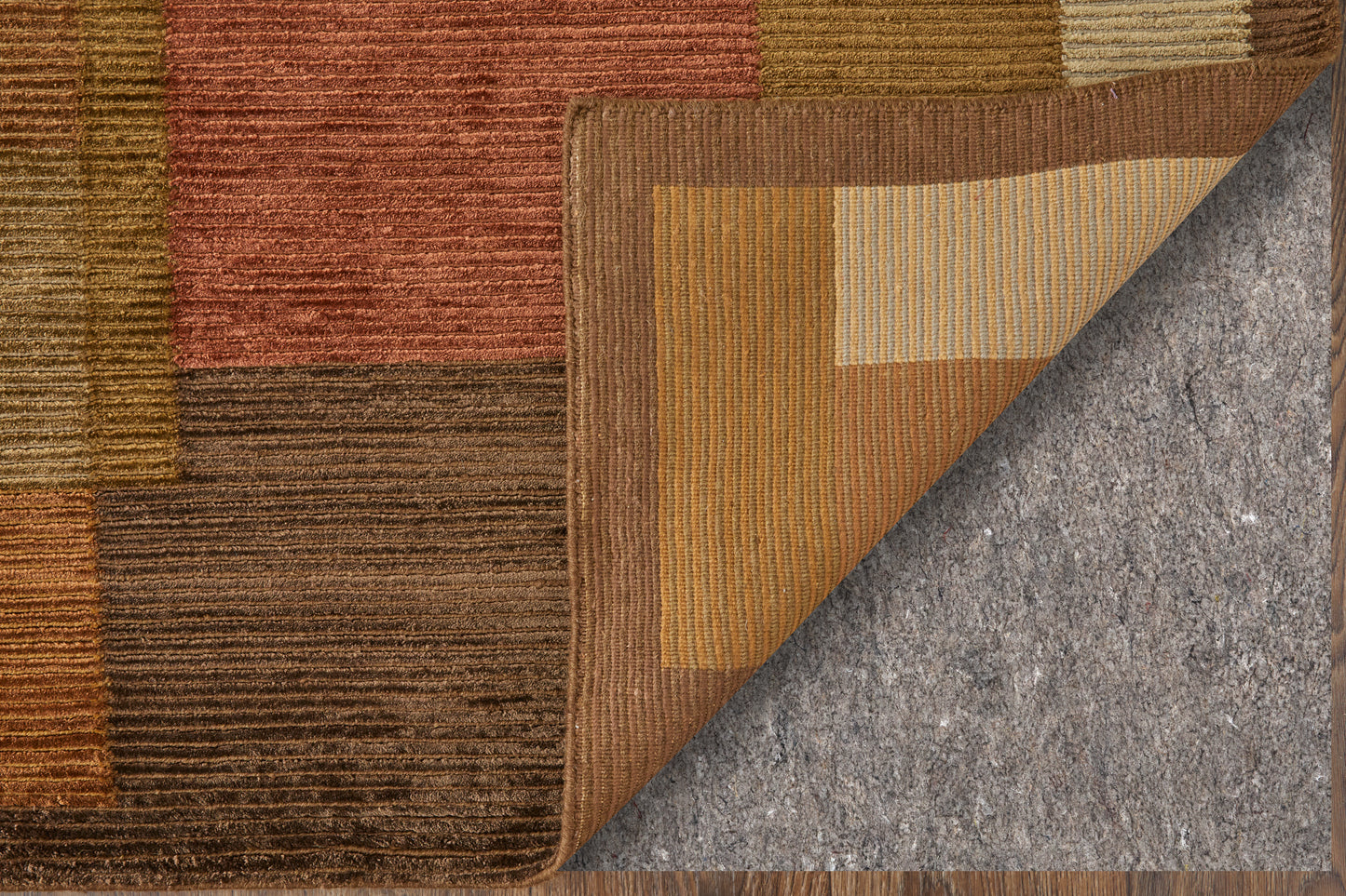 Keystone Transitional/Mid-Century Modern Color Block/Patchwork/Geometric Green/Brown/Orange - Feizy Rug