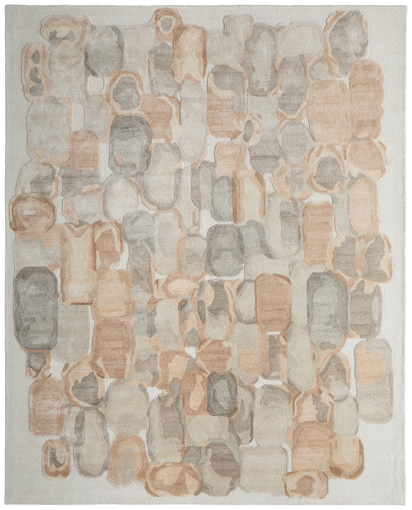 Kendall Modern/Bohemian & Eclectic Abstract/Watercolor Tan/Gray/Ivory - Feizy Rug