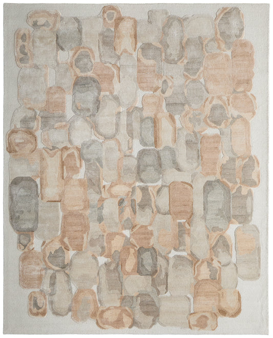 Kendall Modern/Bohemian & Eclectic Abstract/Watercolor Tan/Gray/Ivory - Feizy Rug