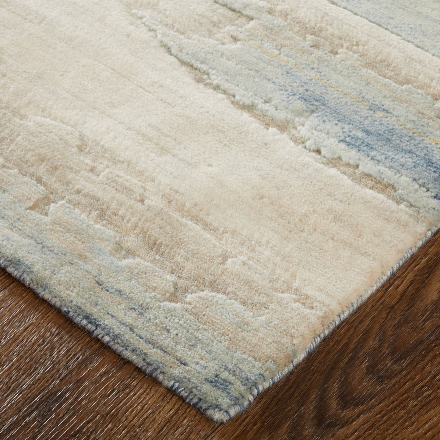 Jaxson Modern/Industrial/Bohemian & Eclectic Abstract/Geometric/Gradient & Ombre Blue/Ivory/Gray - Feizy Rug