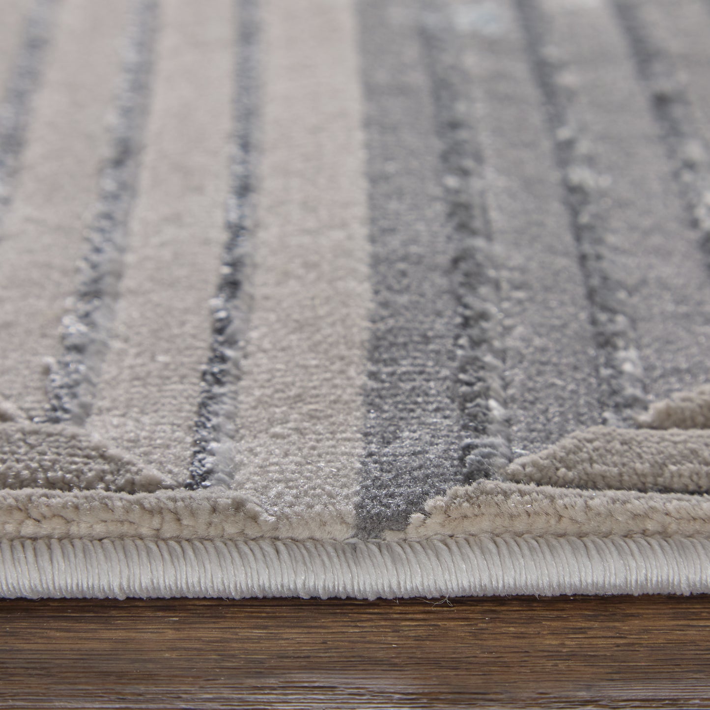 Micah Modern/Mid-Century Modern Geometric Ivory/Gray/Ivory - Feizy Rug