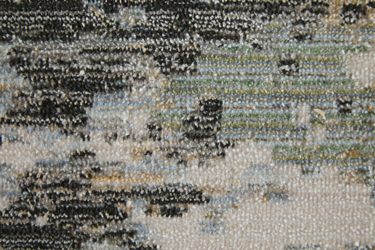 Greenwich Modern Abstract/Distressed Ivory/Tan/Blue - Feizy Rug