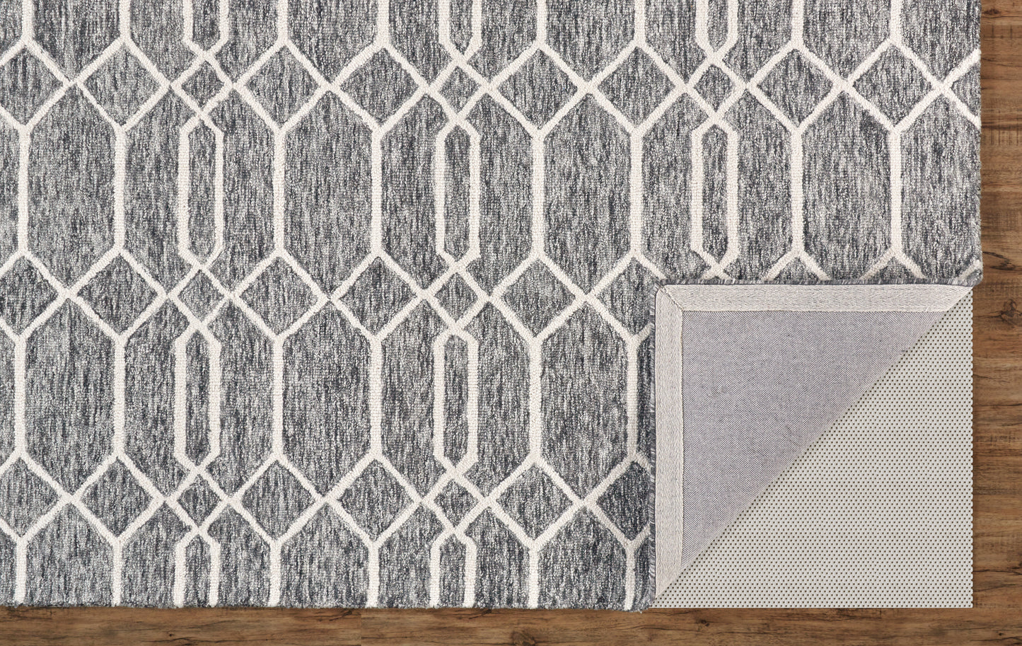 Belfort Transitional/Cottage/Farmhouse Trellis & Lattice/Geometric Gray/Black/Ivory - Feizy Rug