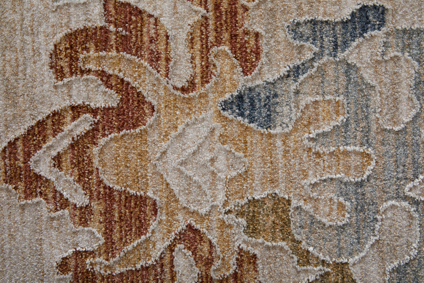 Pasha Transitional/Bohemian & Eclectic/Cottage Floral & Botanical/Distressed/Abstract Ivory/Blue/Gold - Feizy Rug