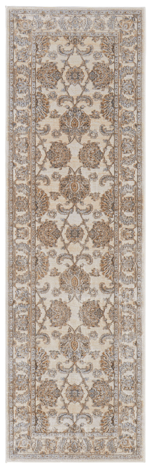 Celene Traditional/Classic/Vintage Tan/Ivory/Brown Runner  Feizy Rugs Small Parcel,Feizy Rugs,Celene,Tan/Ivory/Brown,2'6" x 8',Runner,Viscose/Polyester,Traditional/Classic/Vintage,Turkey