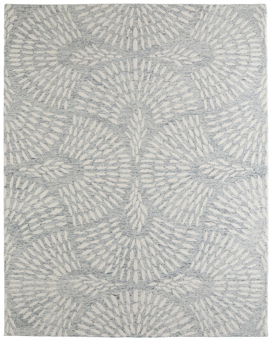Wallace Modern/Bohemian & Eclectic Floral & Botanical Gray/Ivory - Feizy Rug
