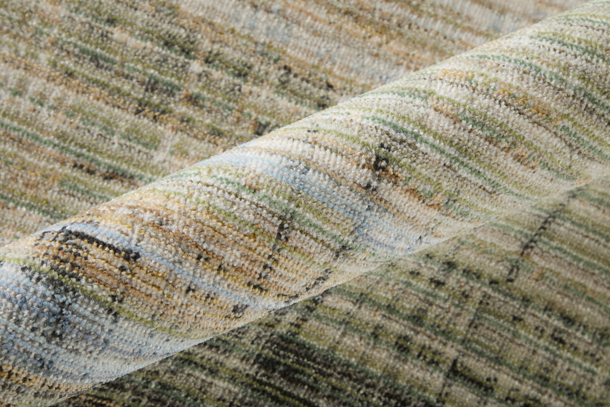 Greenwich Modern Gradient & Ombre/Distressed Green/Black/Ivory - Feizy Rug