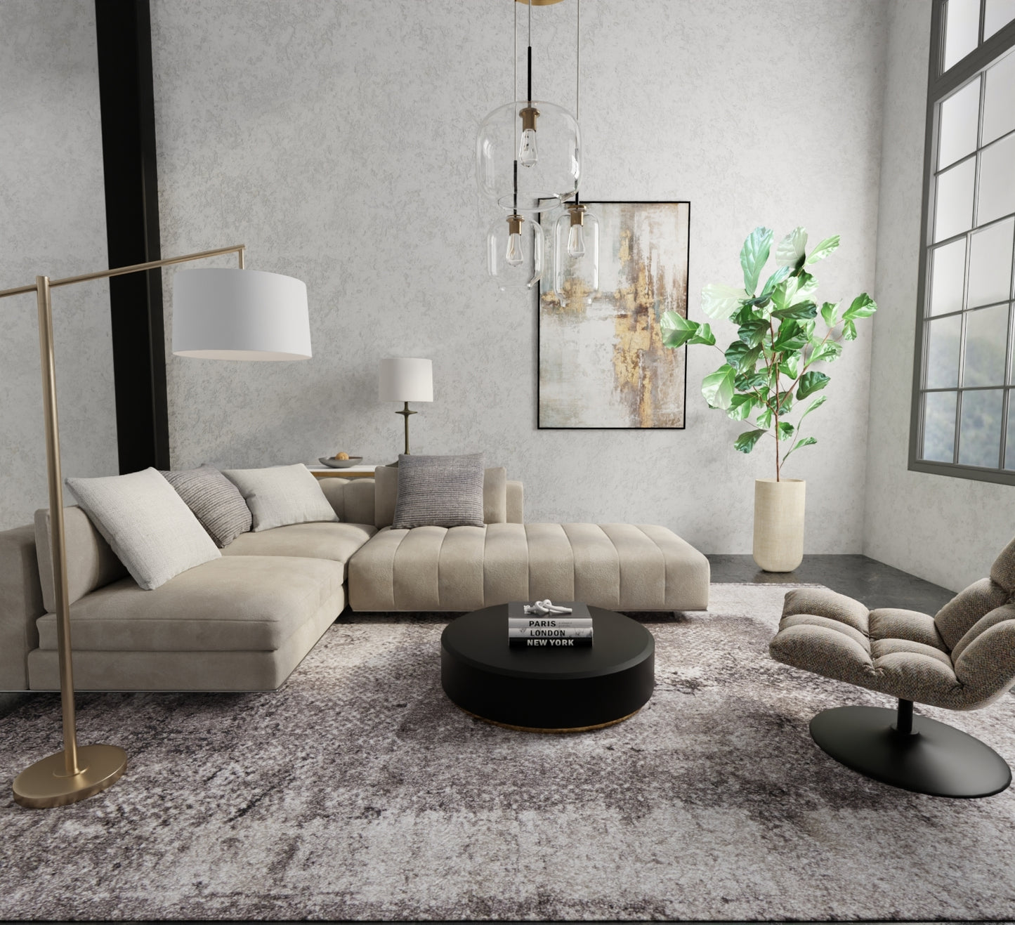 Skyview Modern/Industrial/Casual Gray/Black/Taupe Runner  Feizy Rugs Small Parcel,Feizy Rugs,Skyview,Gray/Black/Taupe,2'6" x 7'3",Runner,Polypropylene,Modern/Industrial/Casual,Turkey