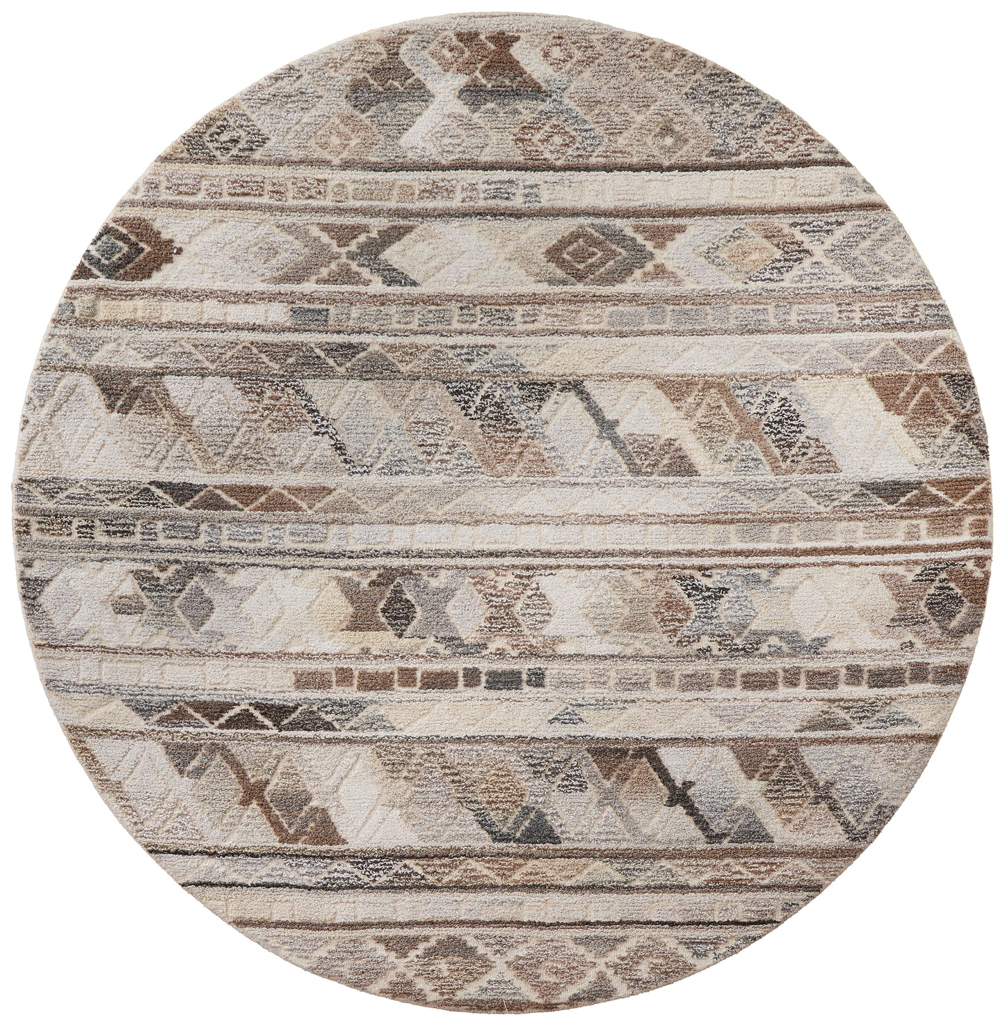 Asher Transitional/Bohemian & Eclectic/Casual Distressed/Moroccan Ivory/Tan/Gray - Feizy Rug
