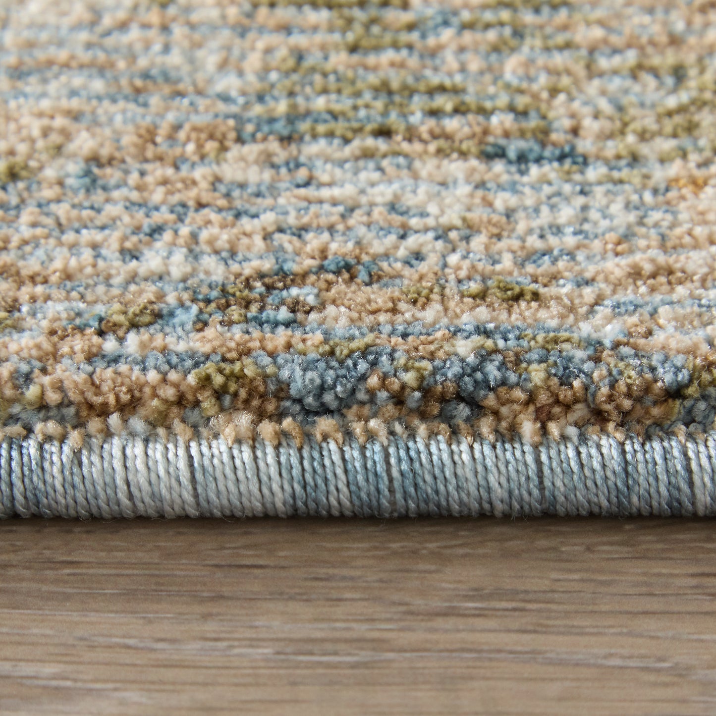 Pearson Modern/Industrial Abstract/Watercolor/Distressed Blue/Ivory/Brown - Feizy Rug