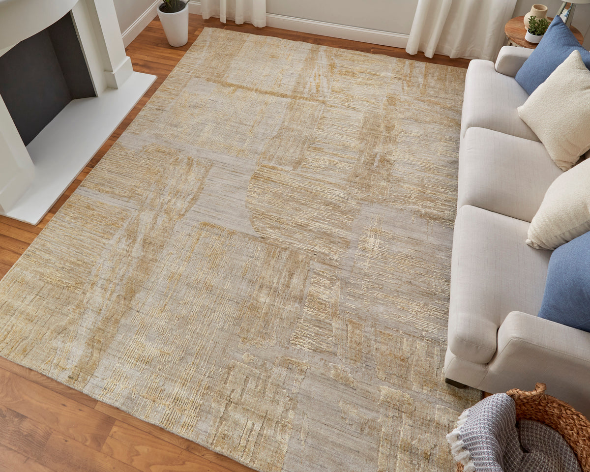 Eastfield Modern Abstract Yellow/Ivory/Gold 69FT - Feizy Rug