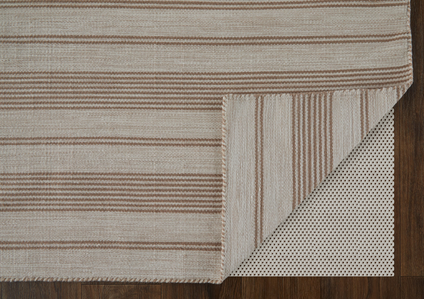 Duprine Transitional/Casual/Nautical & Coastal Stripes/Geometric Ivory/Taupe - Feizy Rug