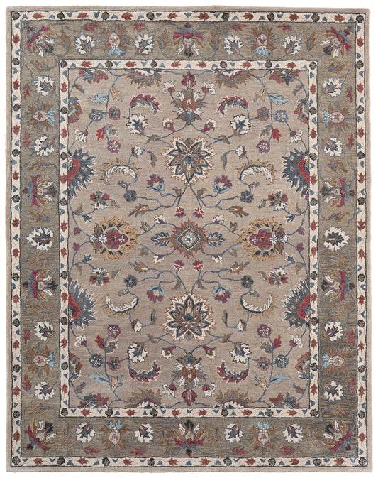 Rylan Transitional/Vintage/Casual Ivory/Taupe/Blue Accent Rug