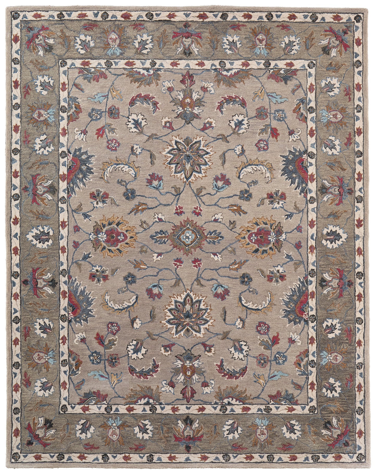 Rylan Transitional/Vintage/Casual Ivory/Taupe/Blue Area Rug