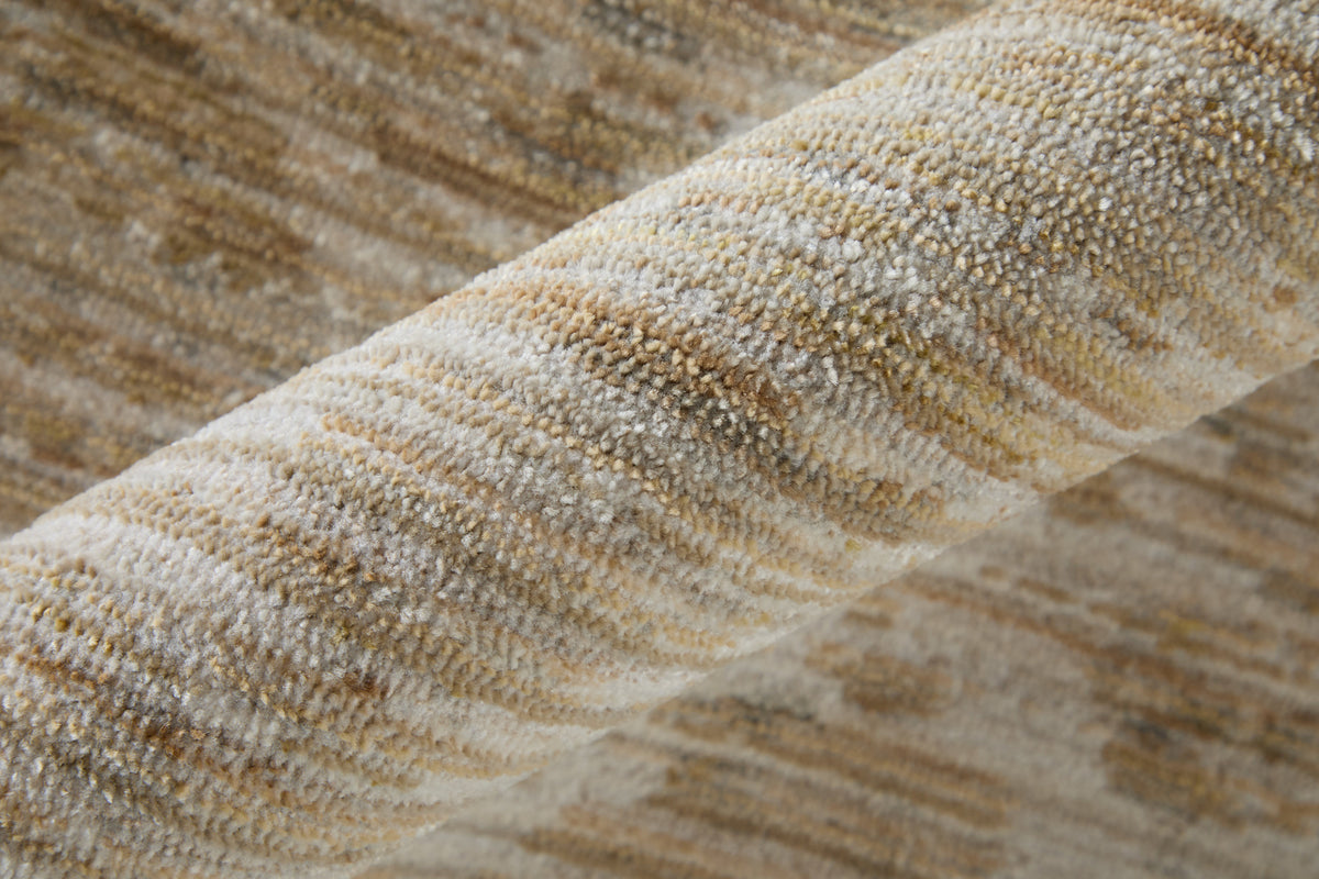 Greenwich Modern Abstract/Diamond/Distressed Tan/Ivory - Feizy Rug