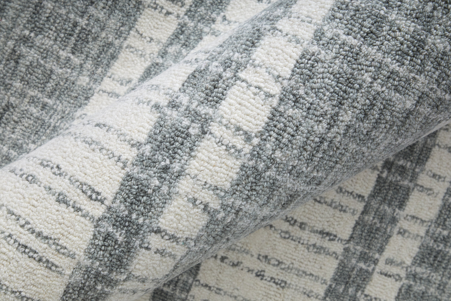 Aberdeen Modern/Casual Stripes/Geometric Gray/White - Feizy Rug