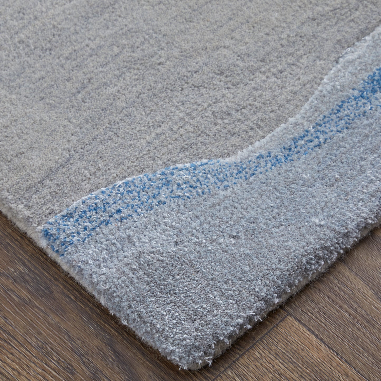 Kawai Modern/Global/Bohemian & Eclectic Blue/Gray Area Rug