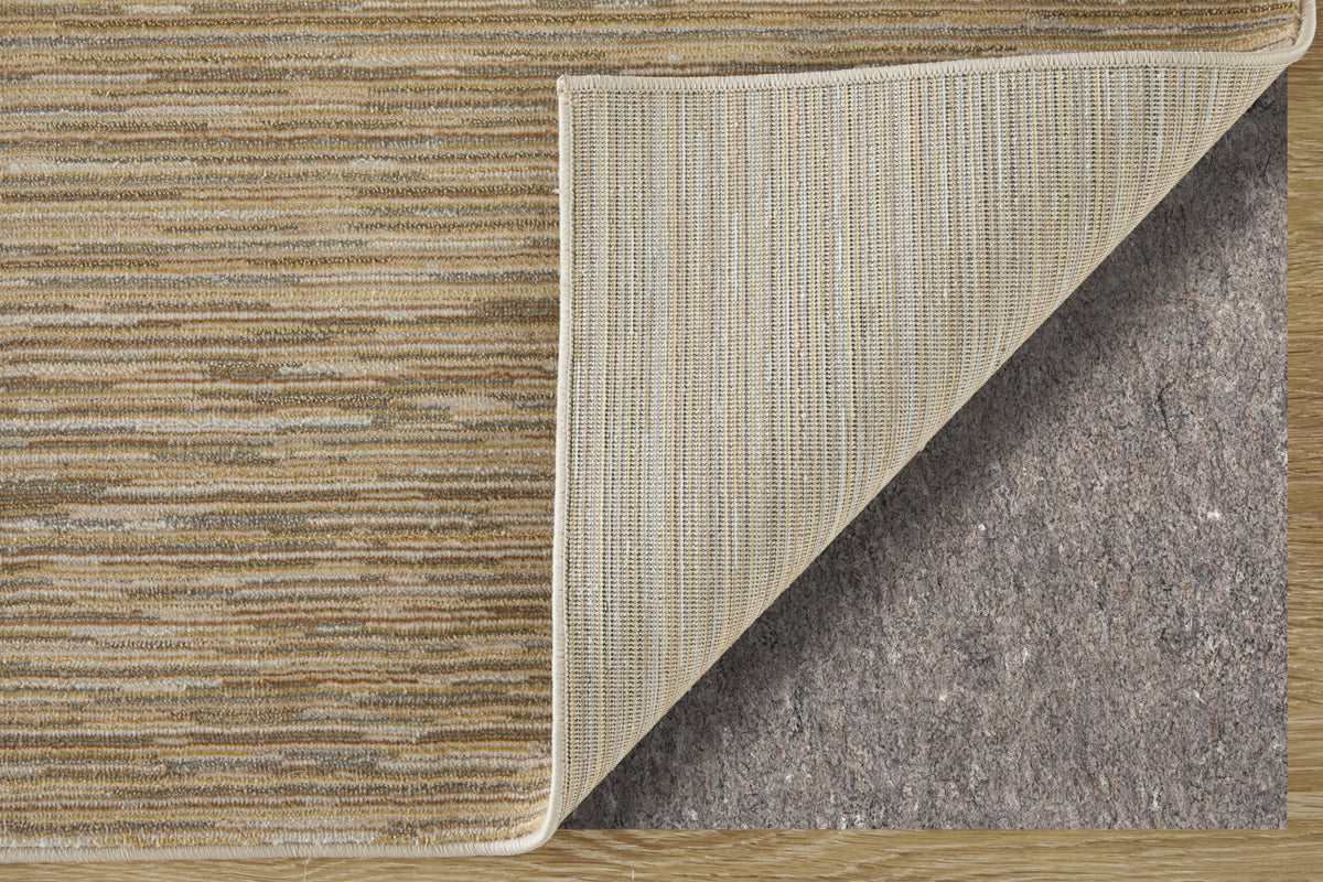 Priestley Modern Solid/Stripes Tan - Feizy Rug