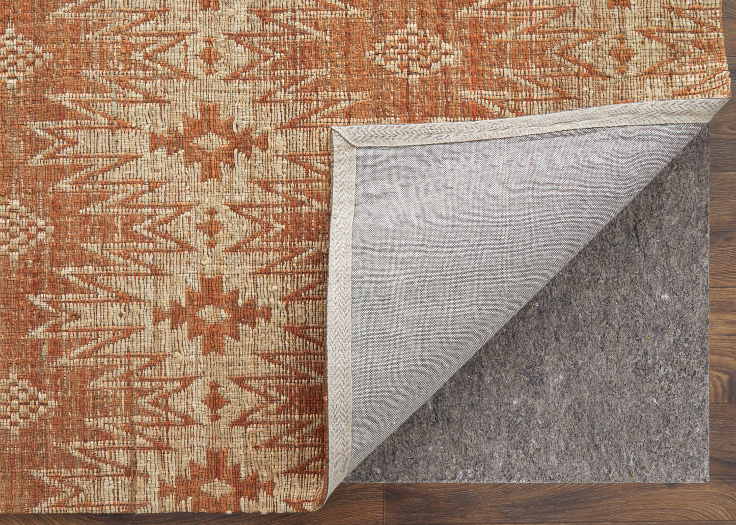 Lilliana Transitional/Global/Bohemian & Eclectic Geometric/Diamond Orange/Ivory/Tan - Feizy Rug