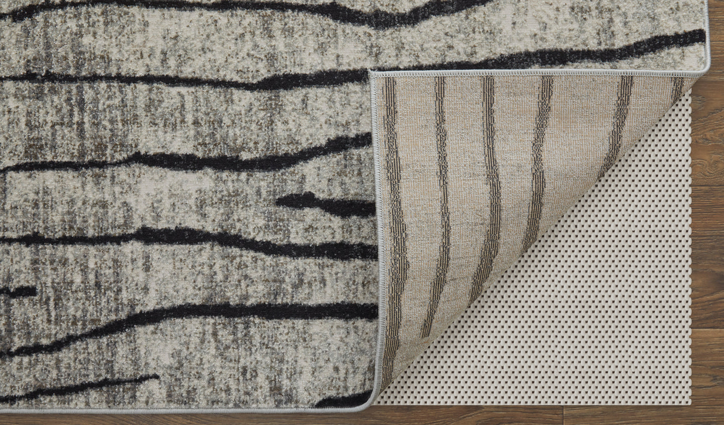 Kano Transitional/Industrial/Casual Gray/Black/Taupe Area Rug