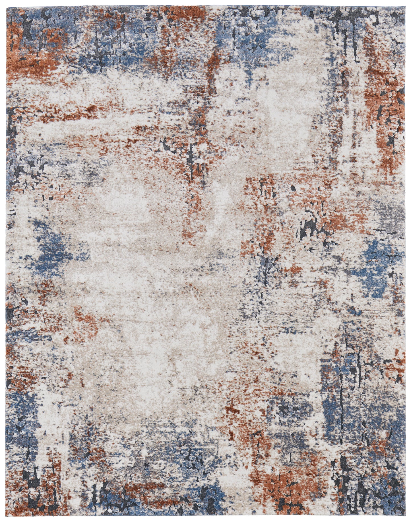 Gilmore Modern/Casual/Bohemian & Eclectic Distressed/Abstract Ivory/Blue/Taupe - Feizy Rug