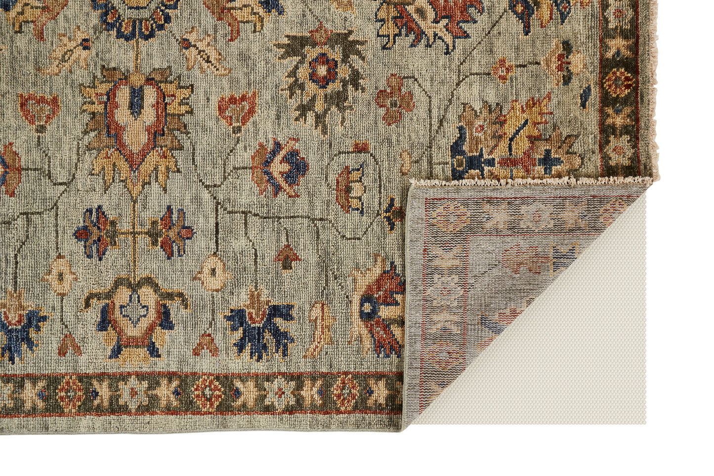 Carrington Traditional/Vintage/Classic Gray/Gold/Red Area Rug