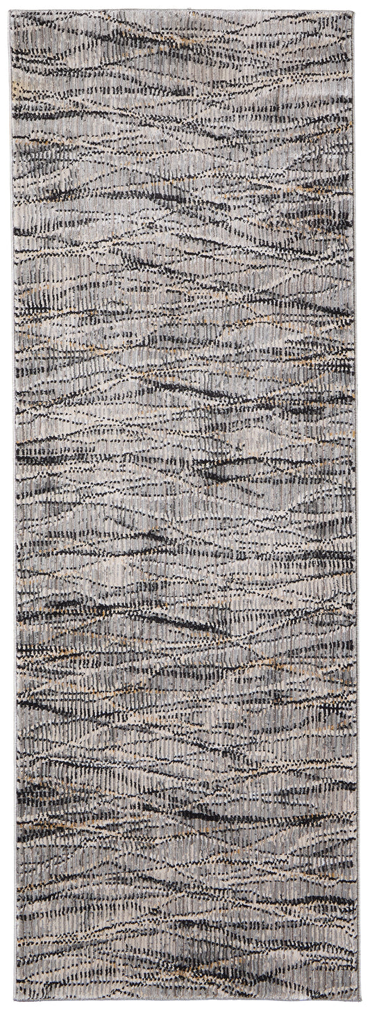 Sonora Modern/Casual/Industrial Gray/Ivory/Tan Runner  Feizy Rugs Small Parcel,Feizy Rugs,Sonora,Gray/Ivory/Tan,2'6" x 7'3",Runner,Polypropylene/Polyester/Viscose,Modern/Casual/Industrial,Turkey