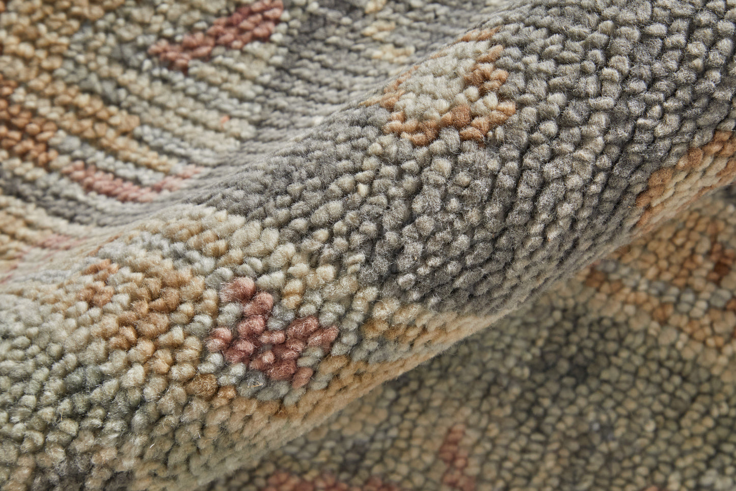 Carrington Traditional/Vintage/Classic Oriental/Bordered Gray/Gold/Pink - Feizy Rug