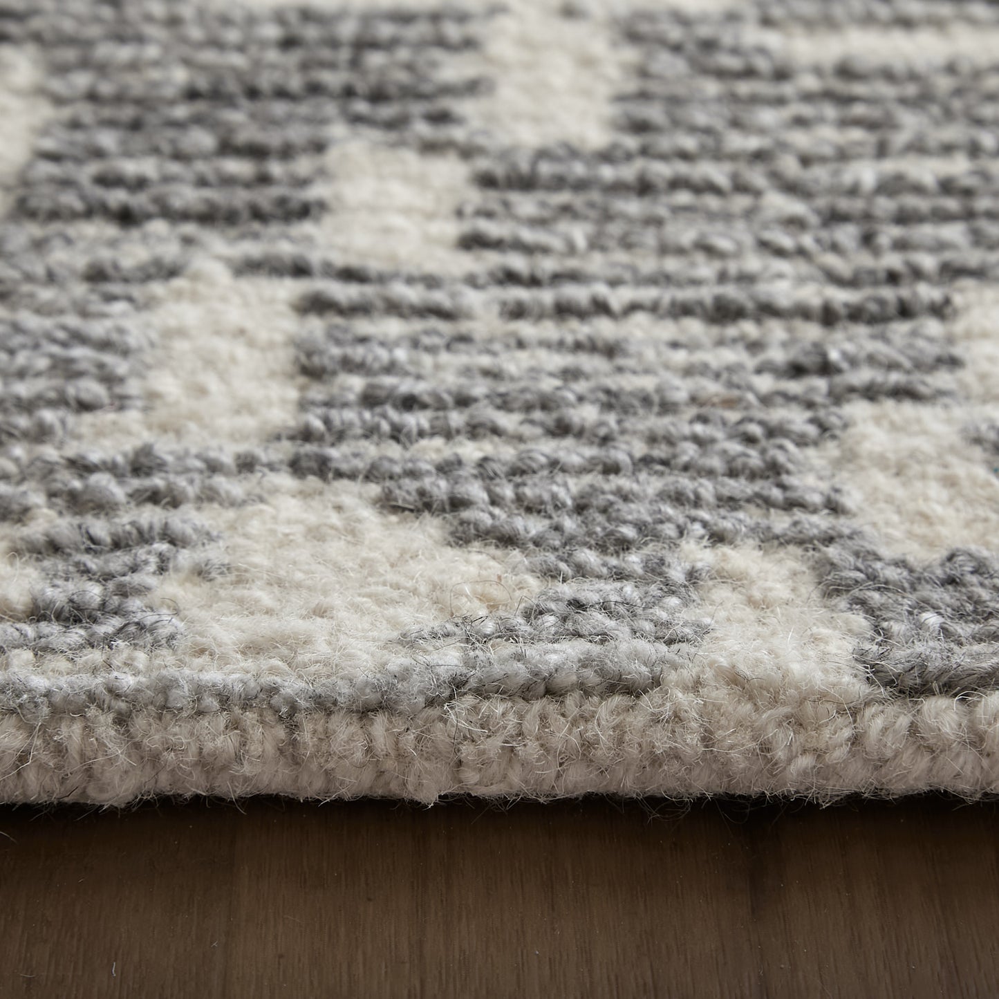 Asher Transitional/Bohemian & Eclectic/Global Distressed/Abstract/Moroccan Gray/White - Feizy Rug