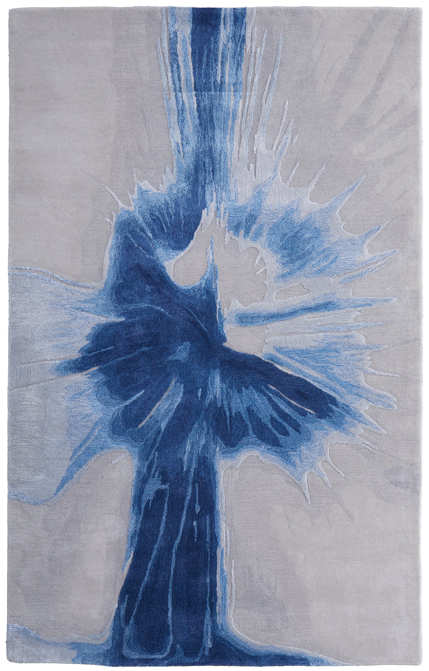 Kawai Modern/Global/Bohemian & Eclectic Blue/Gray Area Rug