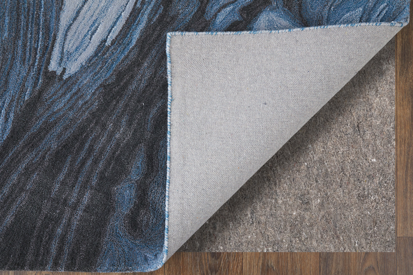 Kawai Modern/Nautical & Coastal/Bohemian & Eclectic Blue/Black/Gray Area Rug