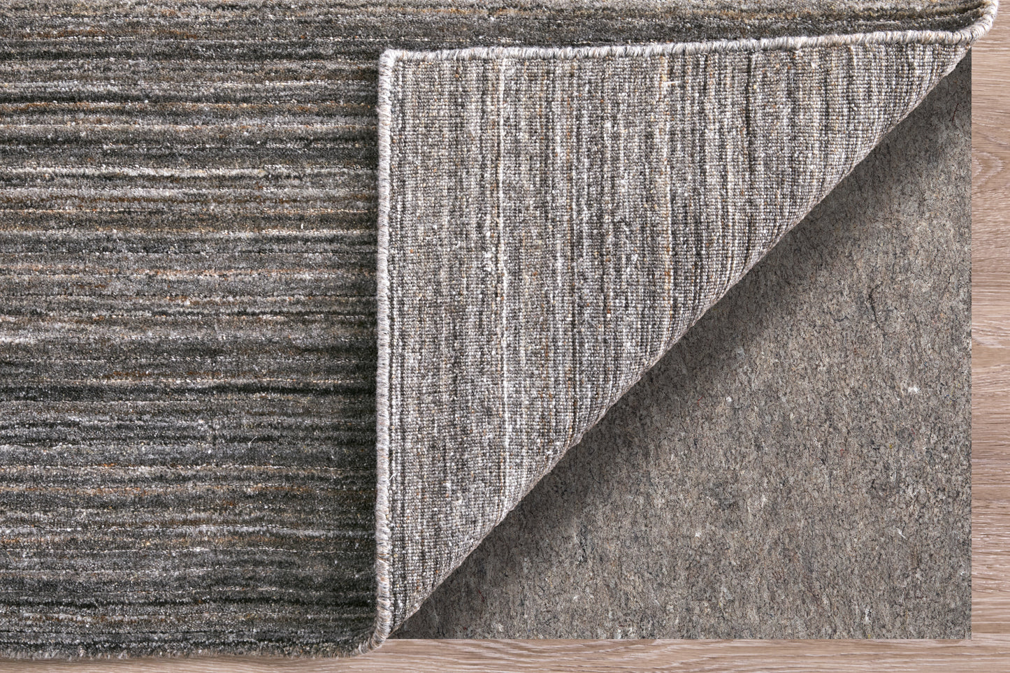Lakewood Modern/Casual Solid/Distressed/Stripes Black/Gray/Brown - Feizy Rug