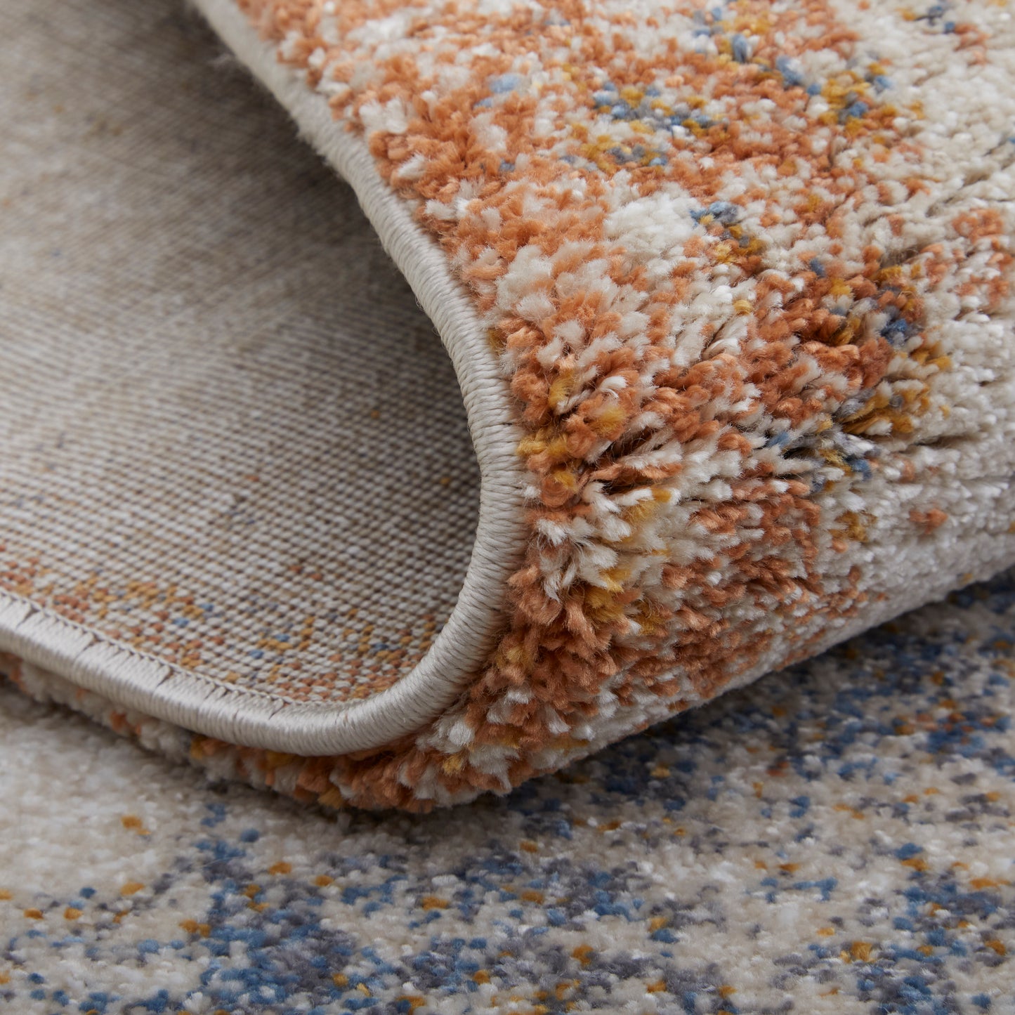 Gilmore Modern/Bohemian & Eclectic/Casual Color Block/Geometric/Abstract Blue/Ivory/Taupe - Feizy Rug