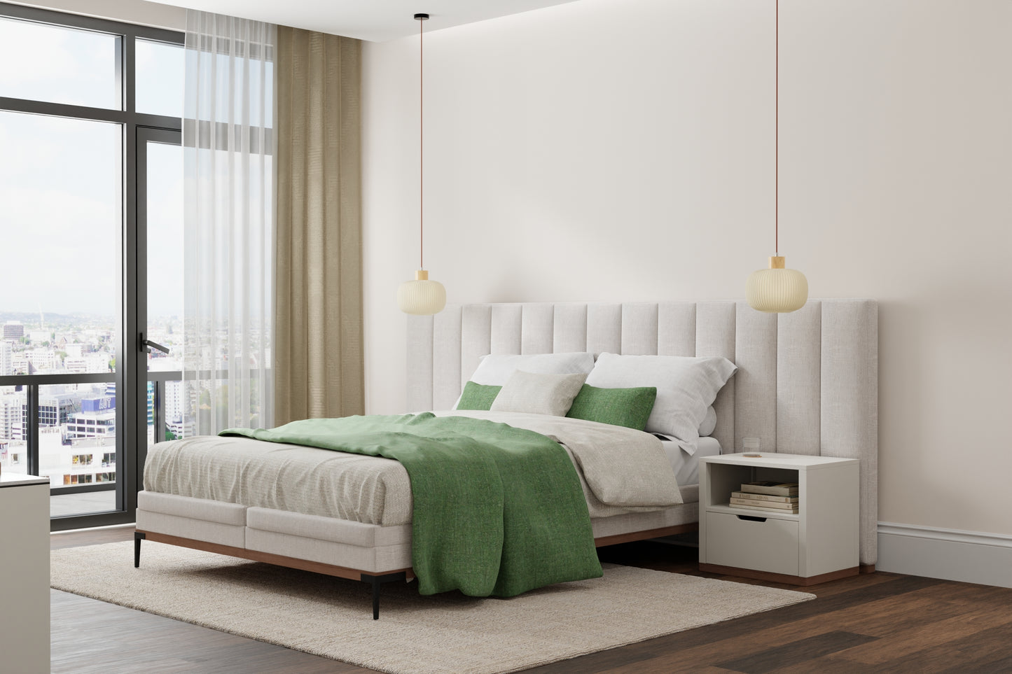 Abbott Modern/Casual Solid/Stripes Taupe - Feizy Rug