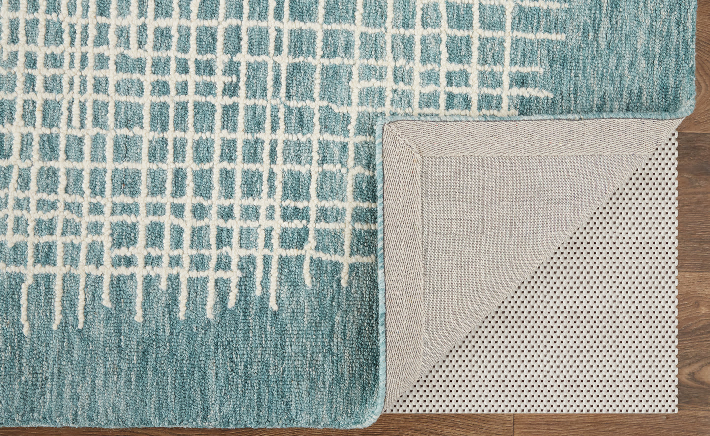 Maddox Transitional/Casual Abstract Blue/Green/Ivory - Feizy Rug