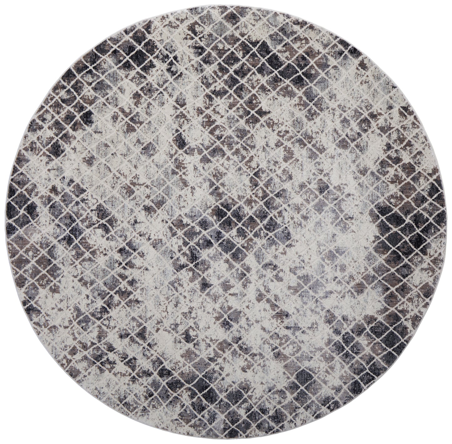 Kano Transitional/Casual/Bohemian & Eclectic Ivory/Gray/Taupe Round Rug  Feizy Rugs LTL,Feizy Rugs,Kano,Ivory/Gray/Taupe,8'9" x 8'9" Round,Round Rug,Polypropylene/Polyester,Transitional/Casual/Bohemian & Eclectic,Turkey