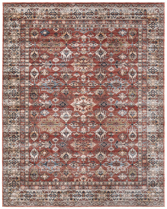 Pearson Traditional/Vintage Persian/Bordered/Distressed Red/Tan/Blue - Feizy Rug