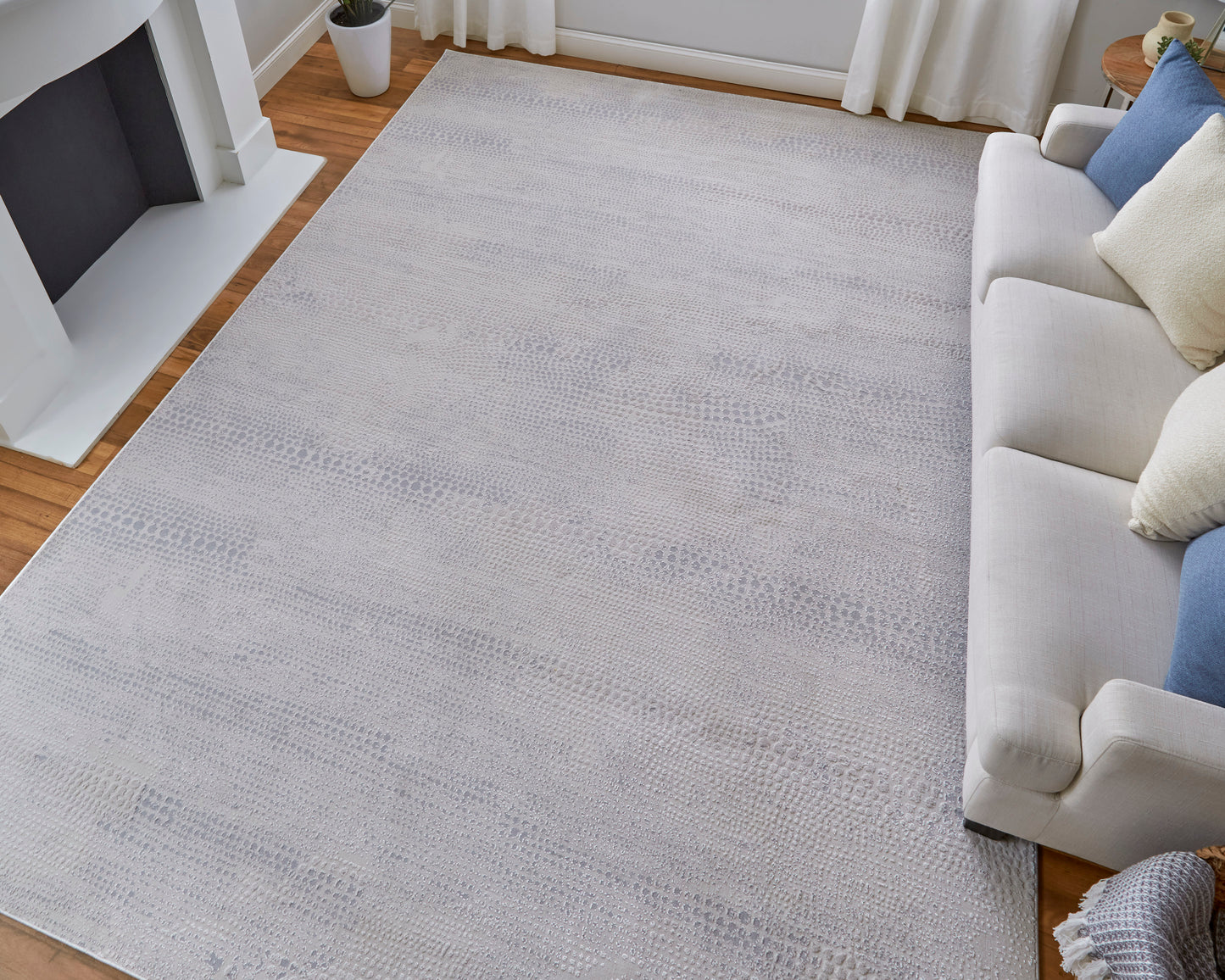 Prasad Modern/Casual Ivory/Silver/Gray Area Rug