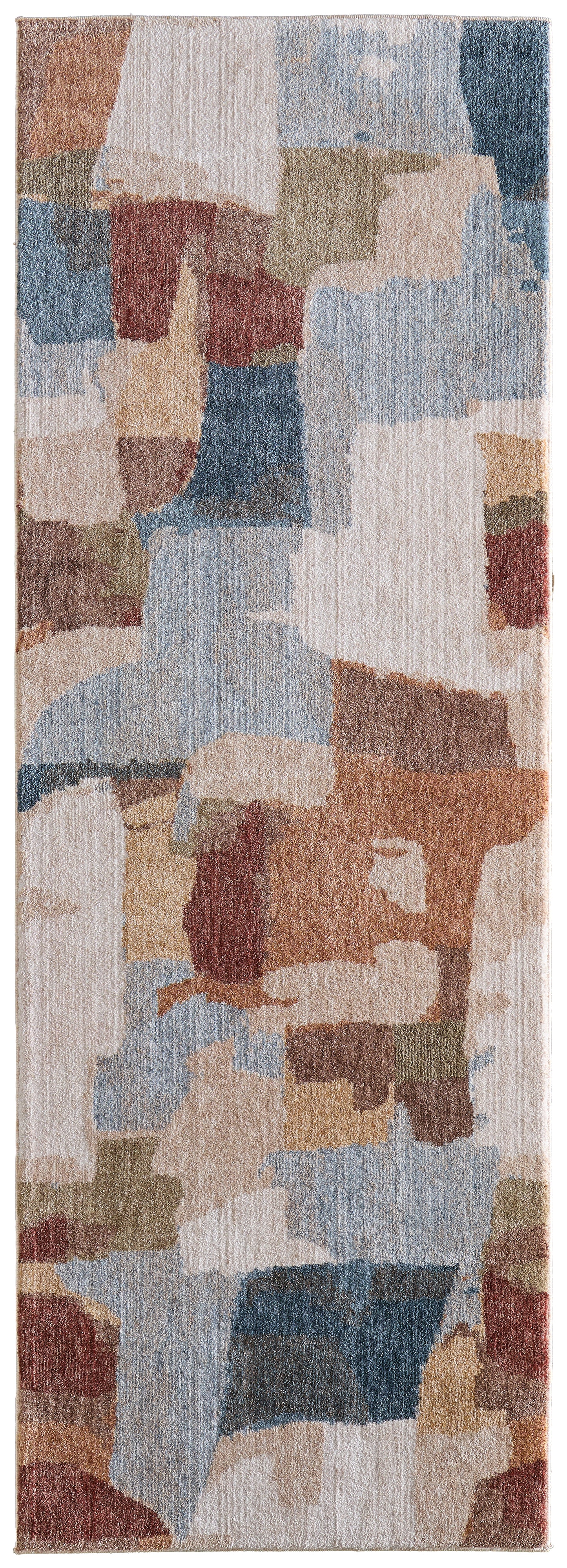 Pearson Modern Abstract/Color Block Blue/Ivory/Orange - Feizy Rug