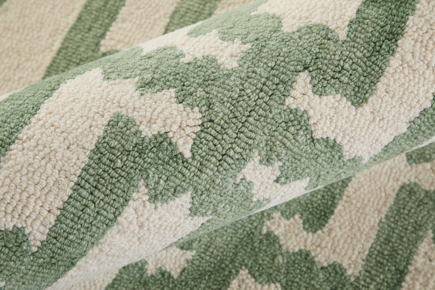 Lorrain Modern/Bohemian & Eclectic/Casual Ivory/Green Accent Rug