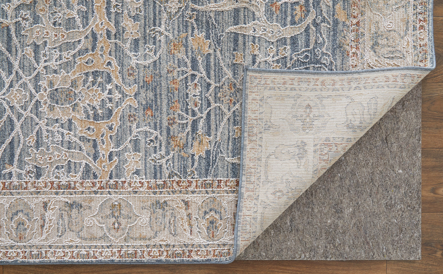 Pasha Transitional/Bohemian & Eclectic/Craftsman Blue/Taupe/Ivory Accent Rug  Feizy Rugs Small Parcel,Feizy Rugs,Pasha,Blue/Taupe/Ivory,2' x 3',Accent Rug,Polyester,Transitional/Bohemian & Eclectic/Craftsman,Turkey