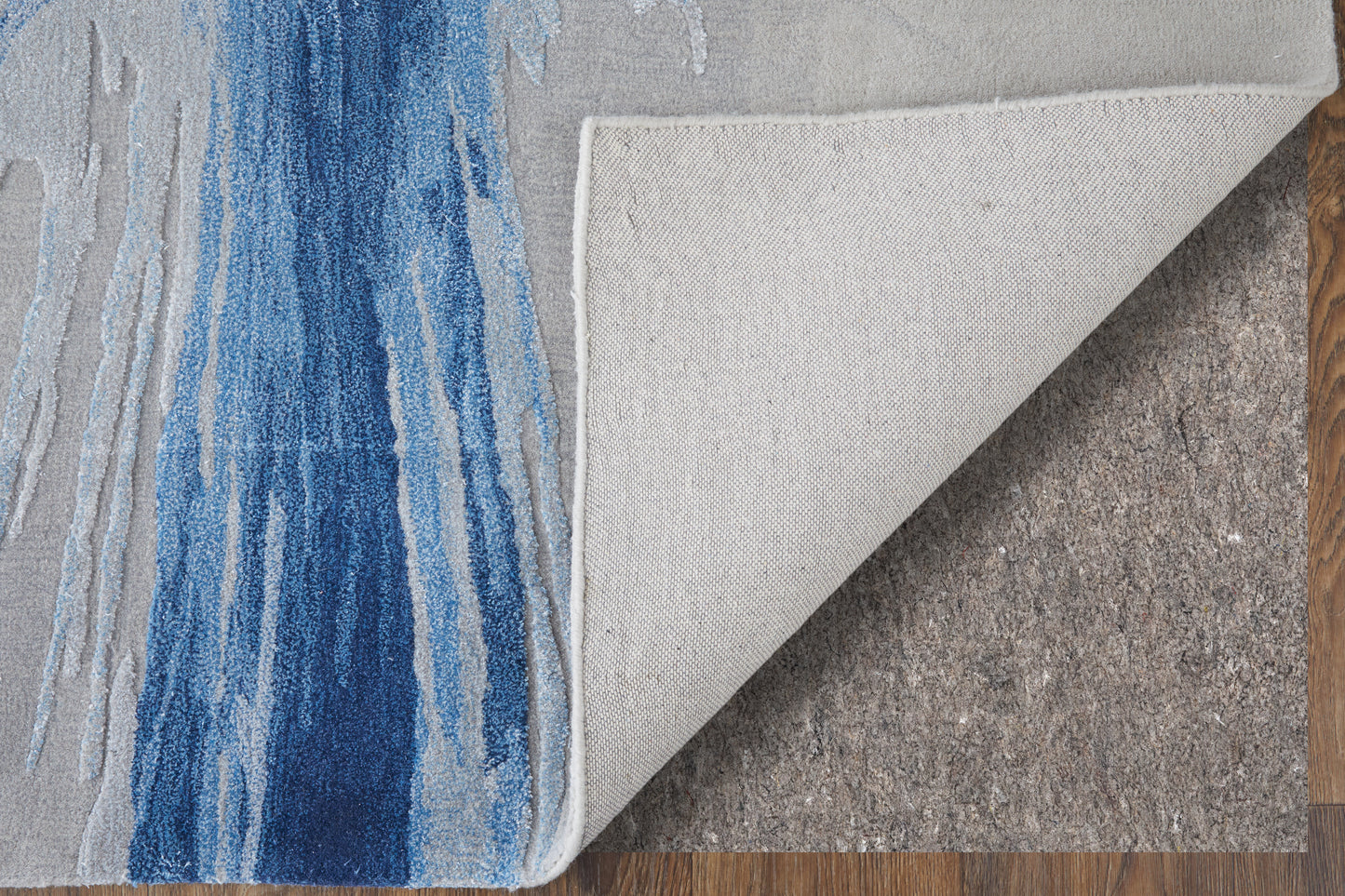 Kawai Modern/Global/Bohemian & Eclectic Blue/Gray Accent Rug