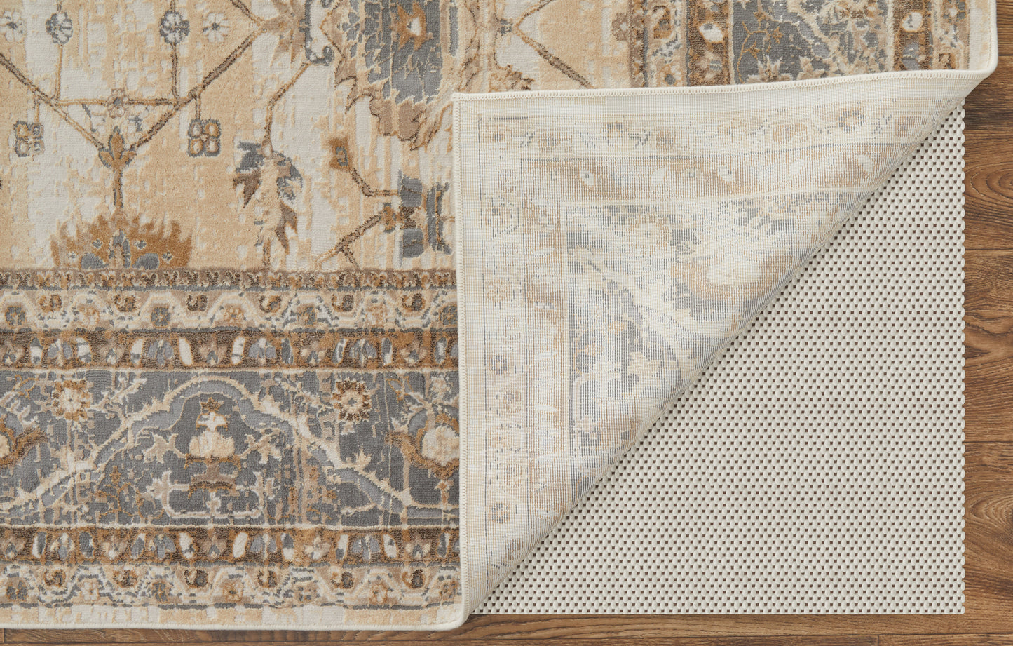 Celene Traditional/Luxury & Glam/Vintage Tan/Ivory/Gray Area Rug