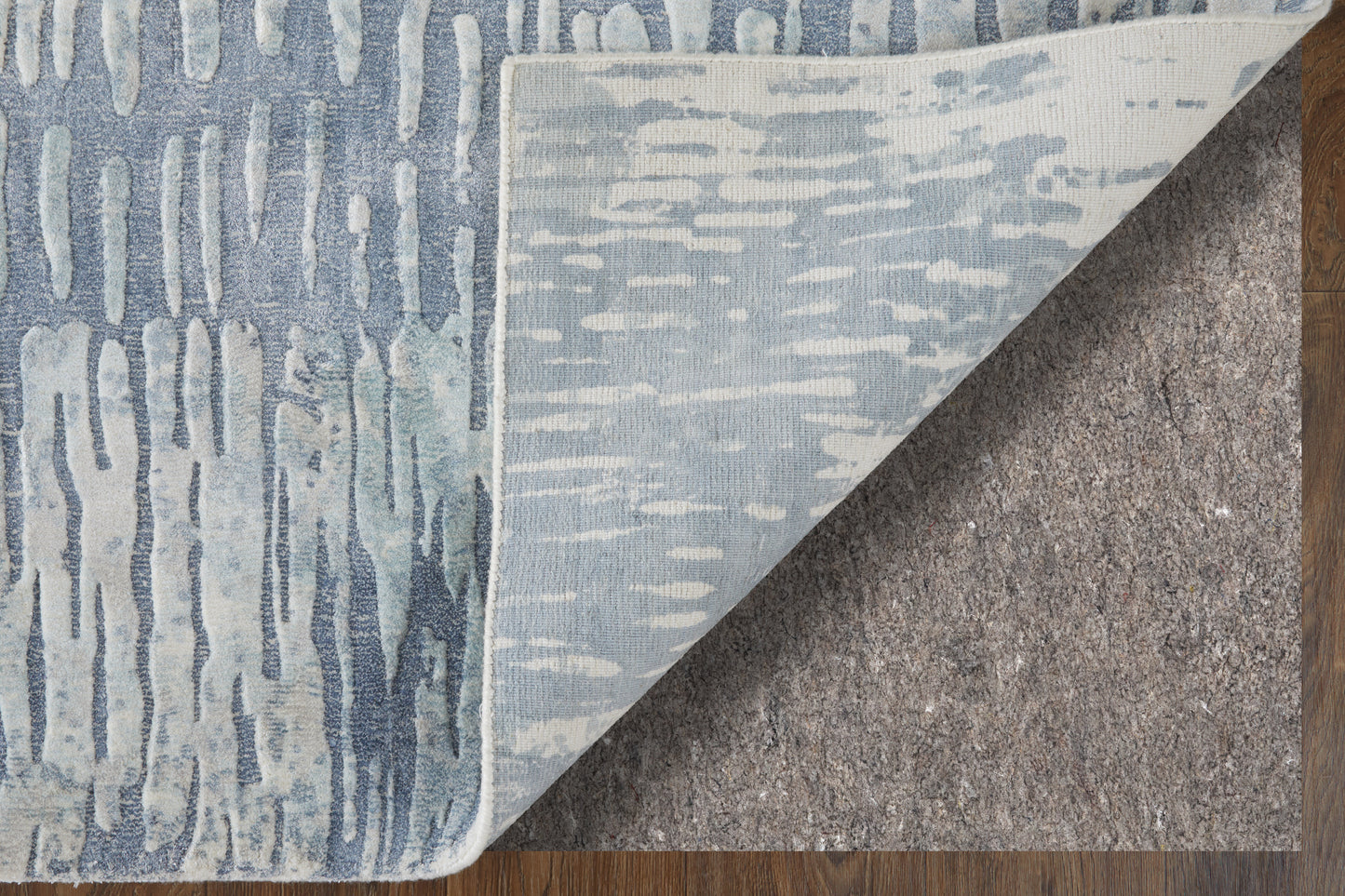 Braden Modern/Industrial/Casual Abstract/Watercolor Blue/Ivory - Feizy Rug