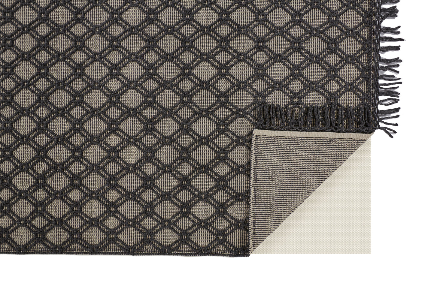 Phoenix Transitional/Farmhouse/Scandinavian Diamond/Trellis & Lattice Black/Ivory - Feizy Rug