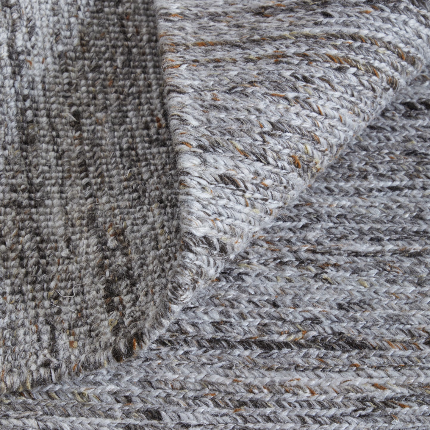 Finley Modern/Casual Solid/Distressed Gray/Brown - Feizy Rug