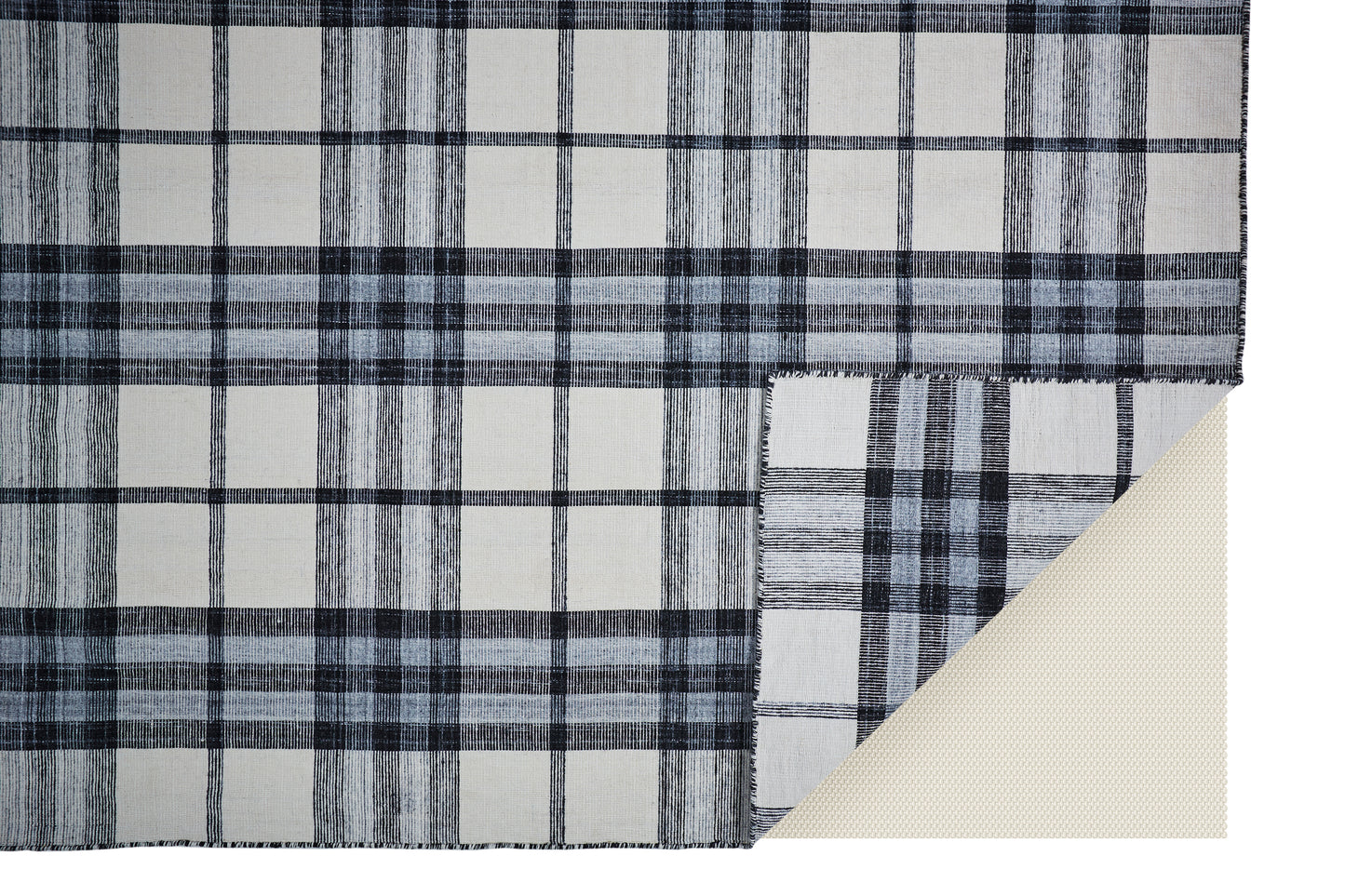 Crosby Transitional/Rustic Plaid Ivory/Blue/Black - Feizy Rug