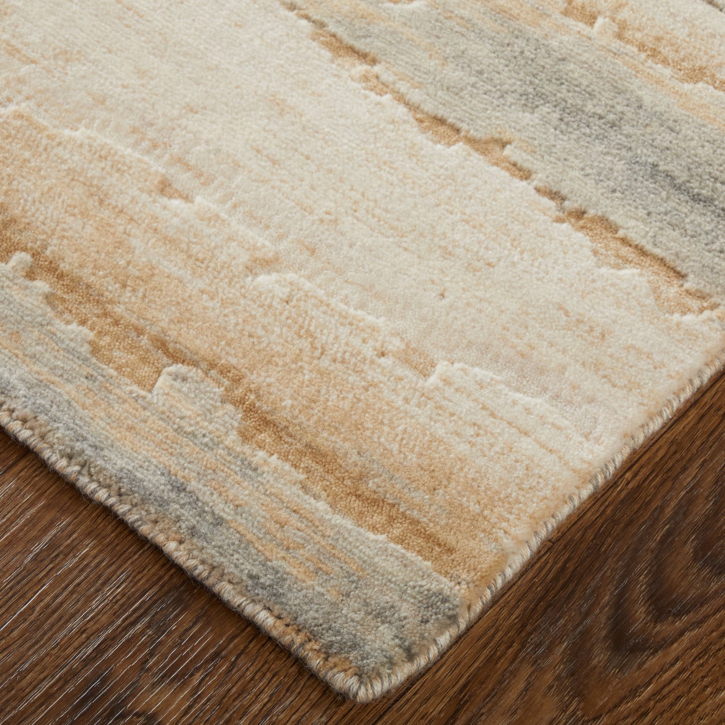 Jaxson Modern/Industrial/Bohemian & Eclectic Abstract/Geometric/Gradient & Ombre Tan/Brown/Gray - Feizy Rug