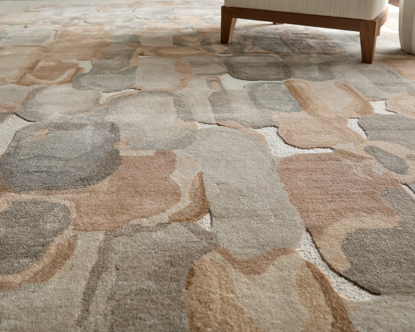 Kendall Modern/Bohemian & Eclectic Abstract/Watercolor Tan/Gray/Ivory - Feizy Rug