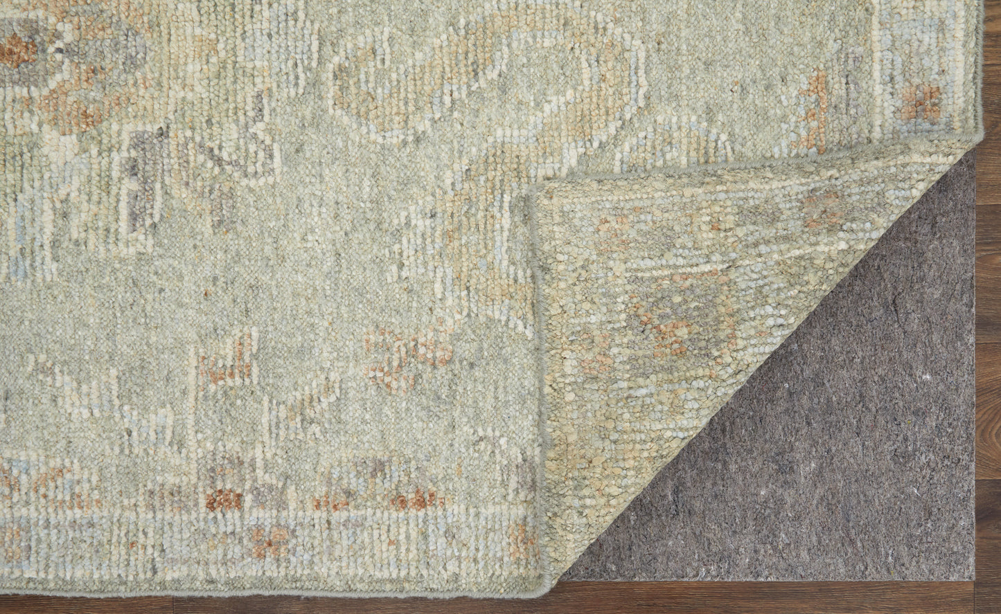 Grafton Transitional/Craftsman/Bohemian & Eclectic Floral & Botanical/Floral & Botanical Gray/Green/Blue - Feizy Rug